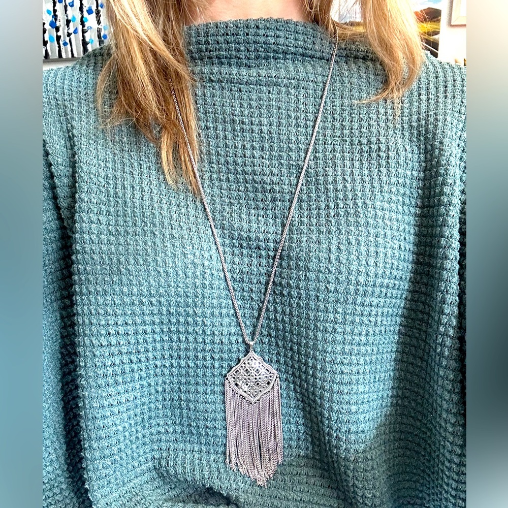 Kendra Scott - adjustable silver necklace - new